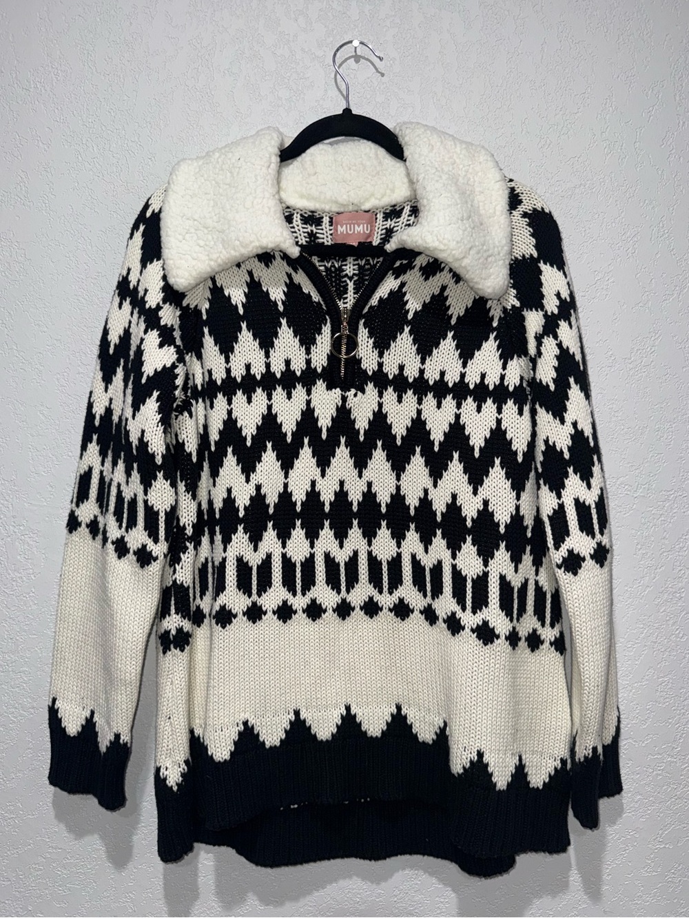 Show Me Your Mumu Sun Valley Fair Isle Quarter-Zip Pullover Sweater